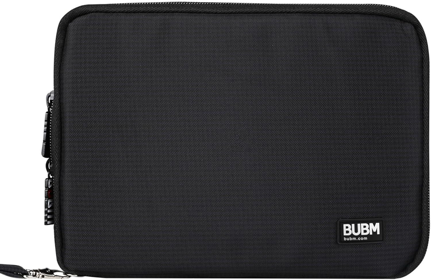 Double Layer Electronics Organizer/Travel Gadget Bag for Cables,Memory Cards,Flash Hard Drive and More,Fit for Ipad or Tablet(Up to 9.7")--Large, Black