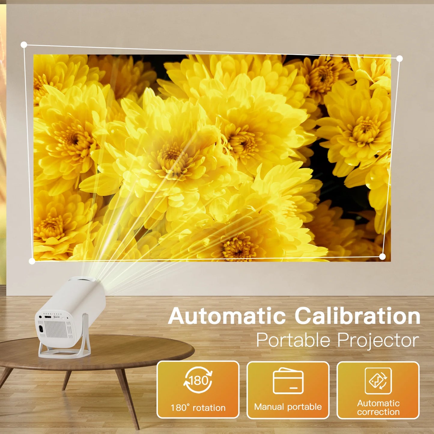 S40 Smart Projector Digital Android11 Support 4K 1080P Wifi6 BT5.4 Allwinner H713 1280*720P Auto Keystone Pocket Beamer