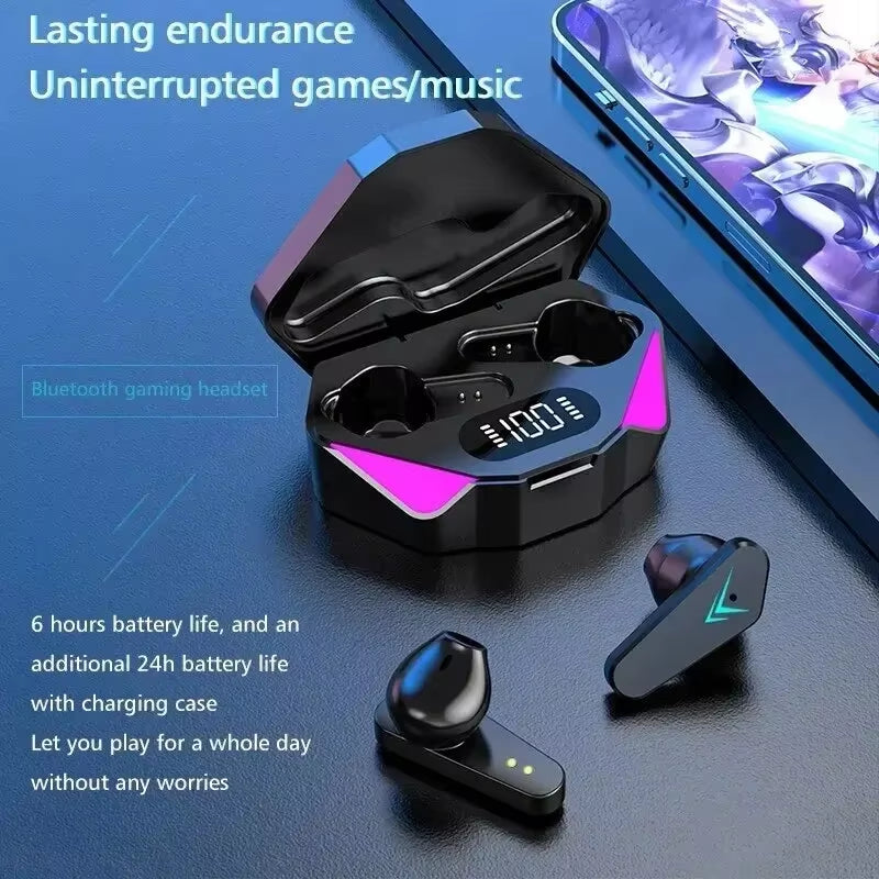 TWS Wireless Bluetooth 5.3 Headset LED Display Gamer Earbuds with Mic Wireless Headphones Noise Cancelling Bluetooth Earphones