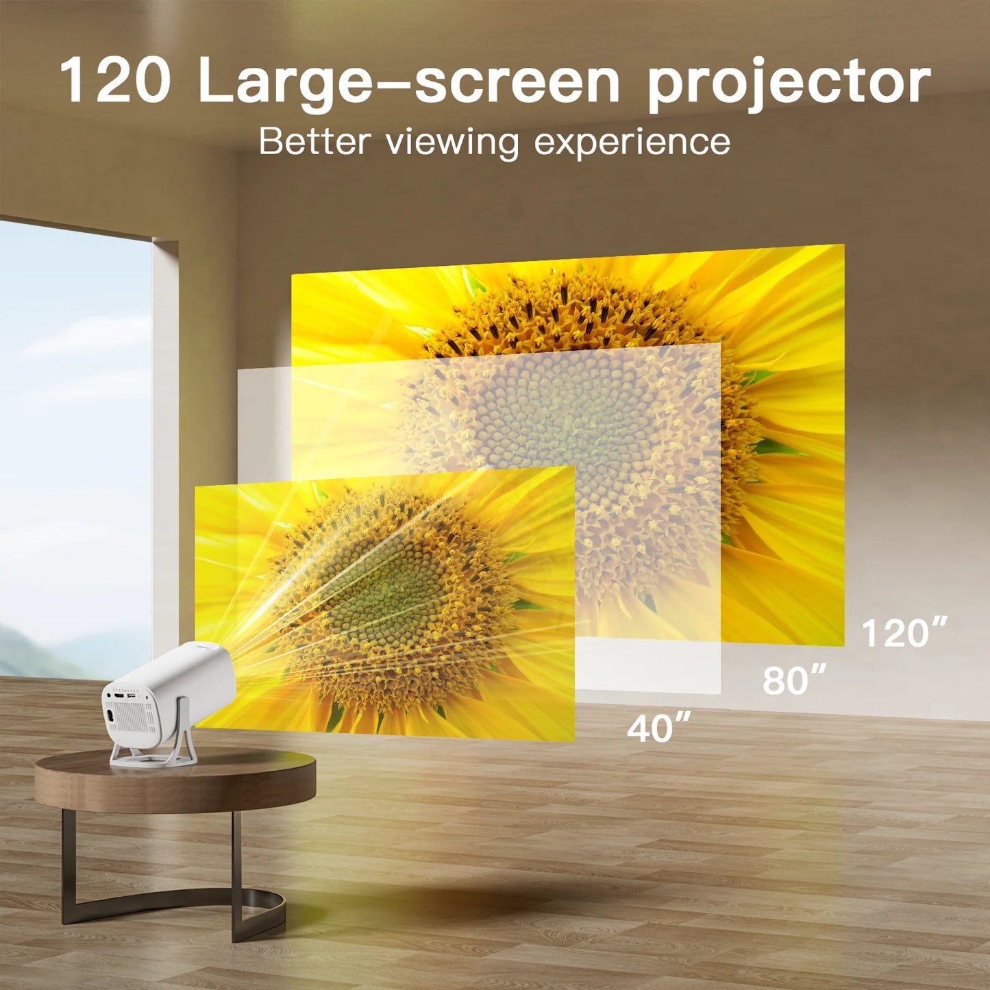 S40 Smart Projector Digital Android11 Support 4K 1080P Wifi6 BT5.4 Allwinner H713 1280*720P Auto Keystone Pocket Beamer