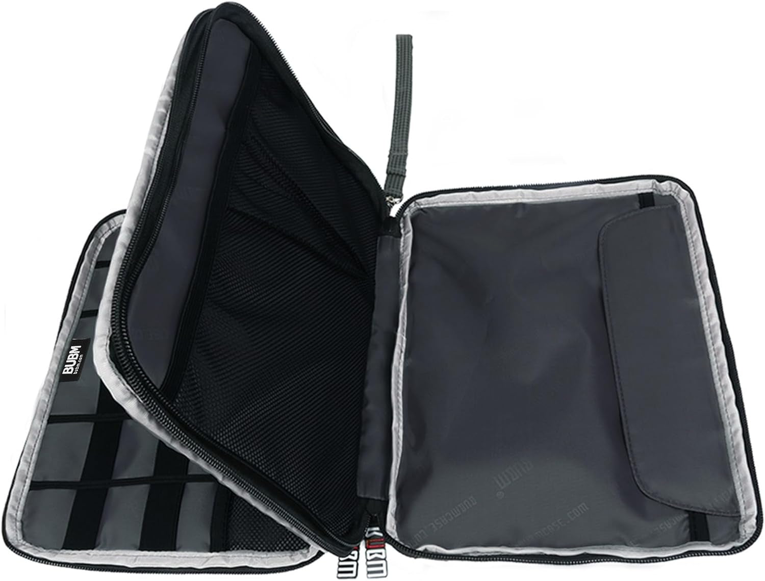 Double Layer Electronics Organizer/Travel Gadget Bag for Cables,Memory Cards,Flash Hard Drive and More,Fit for Ipad or Tablet(Up to 9.7")--Large, Black